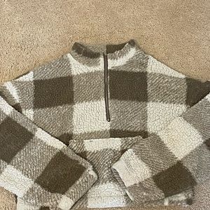 Fluffy checker board hoodie
